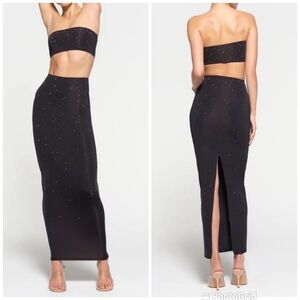 Skims X Swarovski JELLY SHEER INTIMATES TUBE SKIRT in Black Onyx New with Tags!
